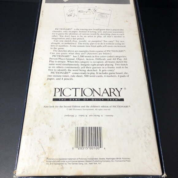 Pictionary The Game Of Quick Draw First Edition 1985 3 - 16 Players Age 12+ USA - Picture 12 of 12